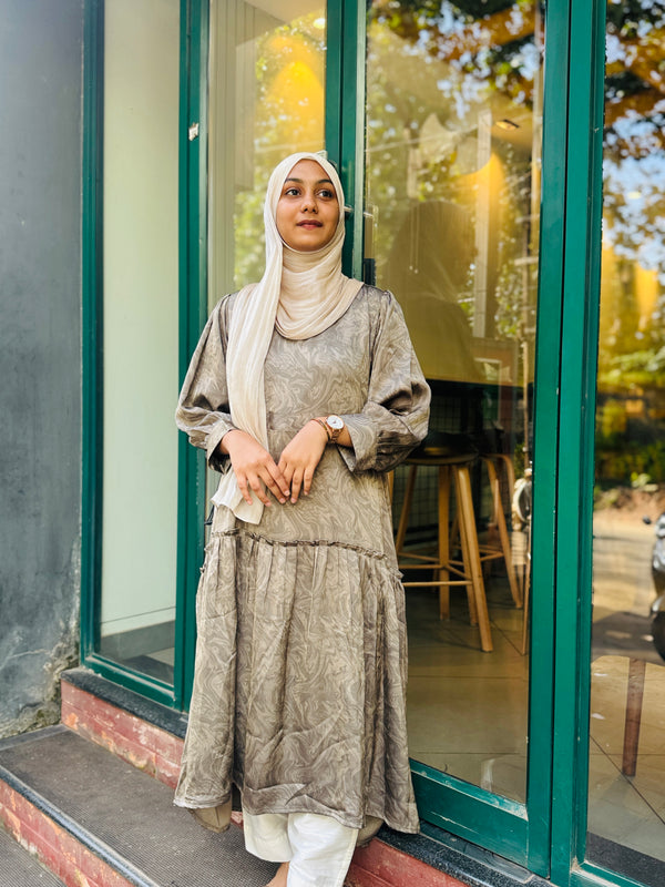 Sage Grey satin Kurti