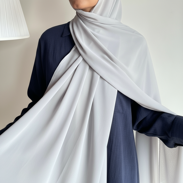 Iced grey Laser georgette hijab