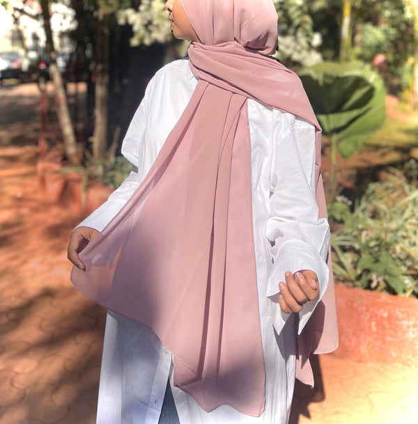 Dusky mauve Laser georgette hijab