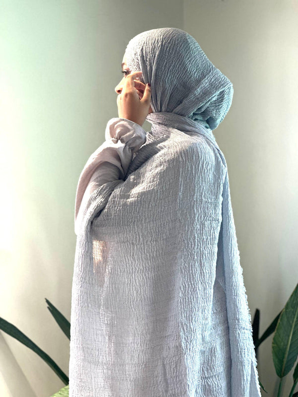 Cloud grey maxi premium cotton hijab