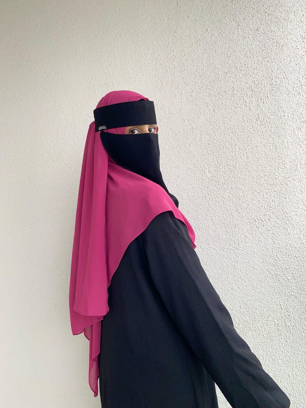 Romantic pink laser georgette hijab