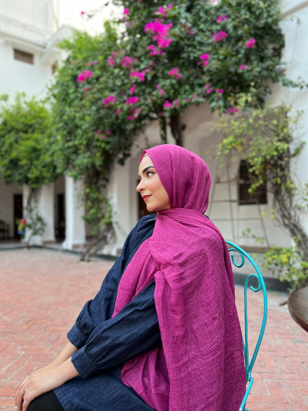 Glorious magenta maxi premium cotton hijab