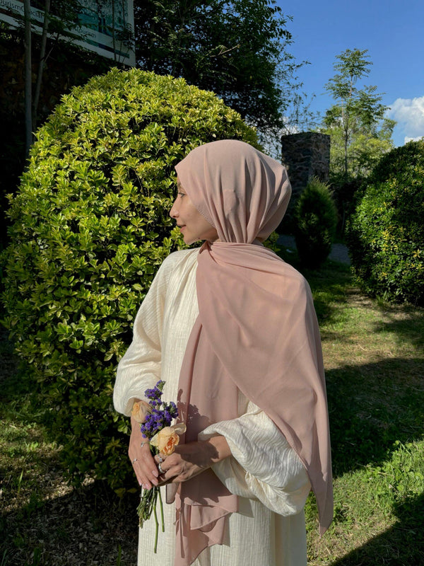 Soft blush mini georgette hijab