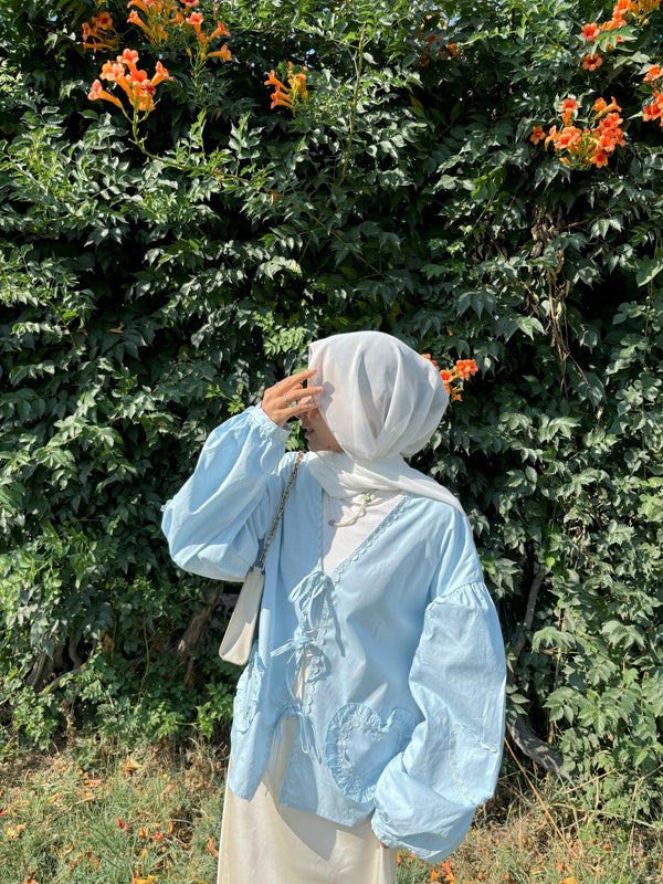 White dove laser georgette hijab