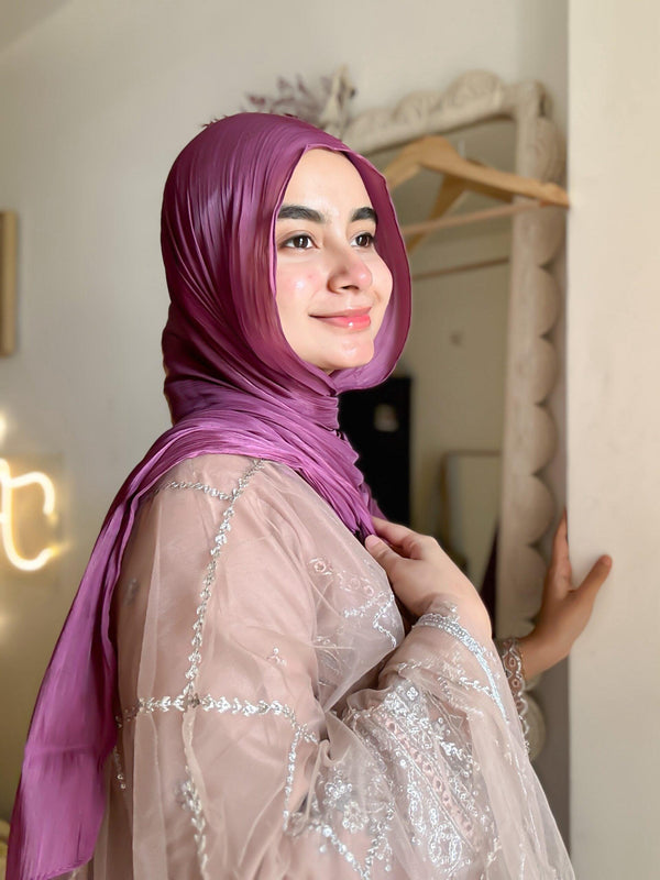 Bougainvillea organza shimmer hijab