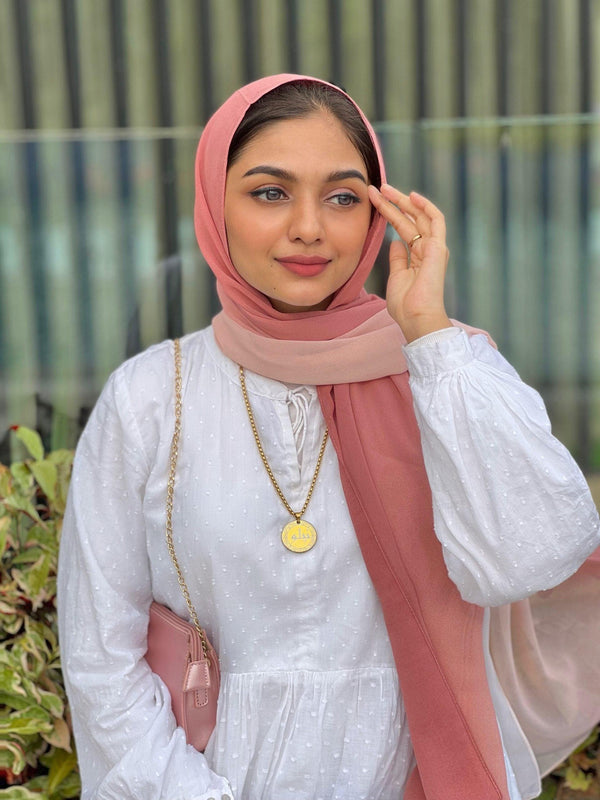 Flawless peach Ombre chiffon hijab