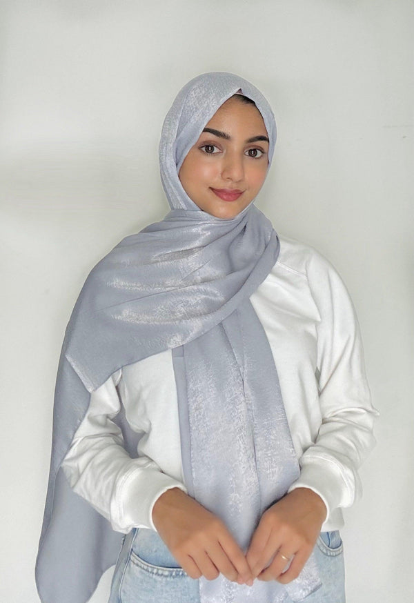 Sterling silver velvet satin hijab