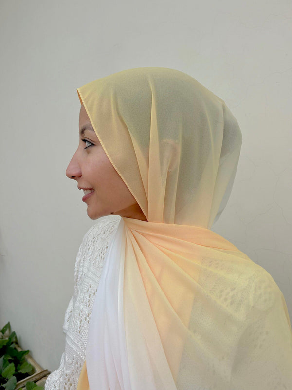 Sunflower hues Ombre chiffon hijab