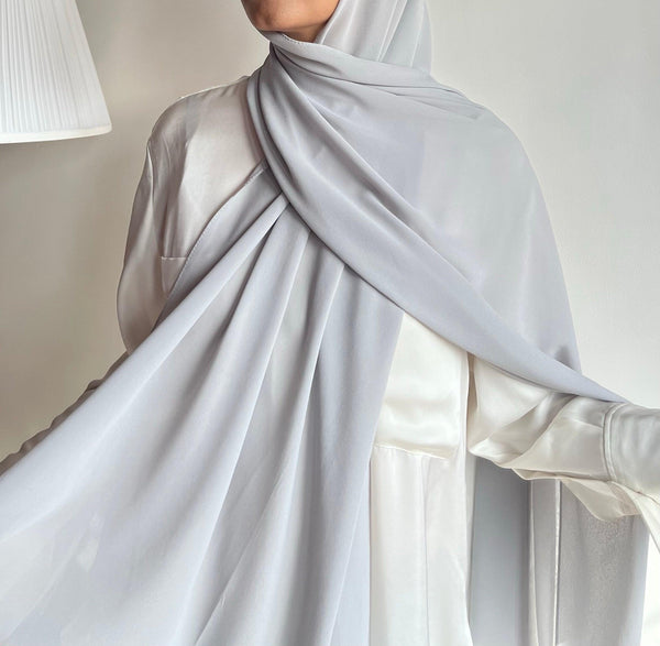 Iced grey Laser georgette hijab