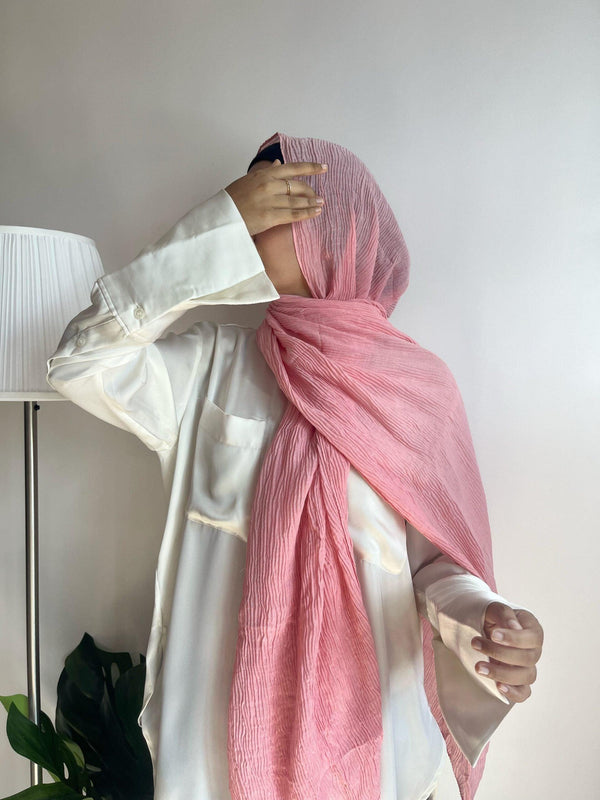 Peach passion Cotton pleated hijab