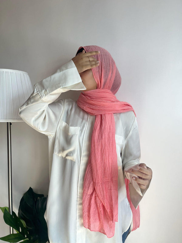 Neon play Cotton pleated hijab