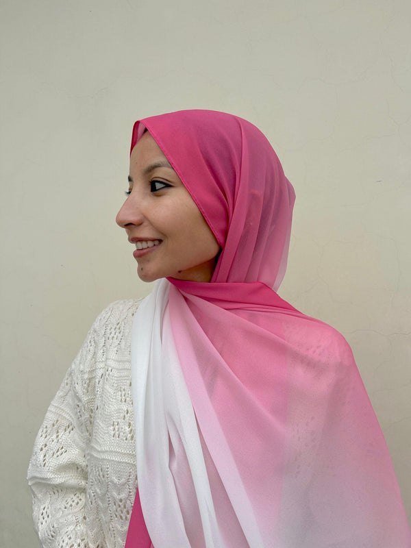 Rosy lush Ombre chiffon hijab