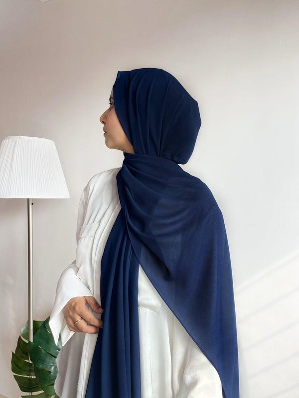 Spruce blue laser georgette hijab