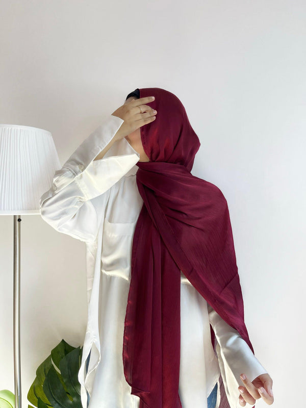 Aspire maroon premium satin hijab