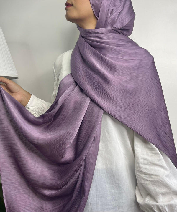 Vintage lavender premium satin hijab