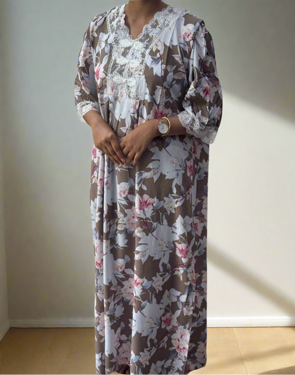 Beige and white imported dubai nighty