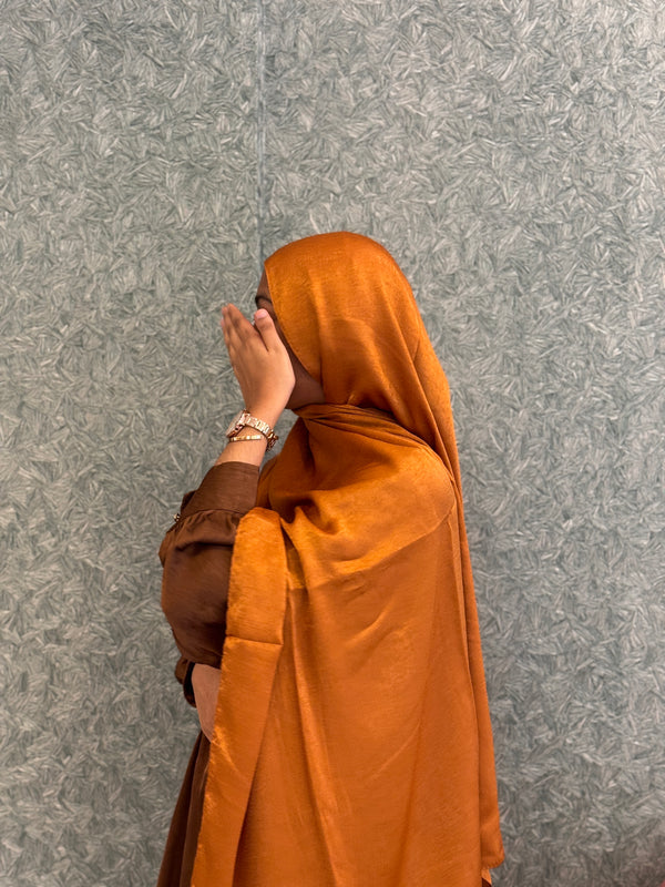 Rustic glow velvet satin hijab