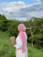 Ballerina pink mini georgette hijab