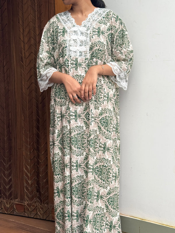 Leaf green imported dubai nightie