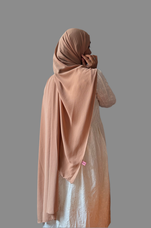 Camel brown laser georgette hijab