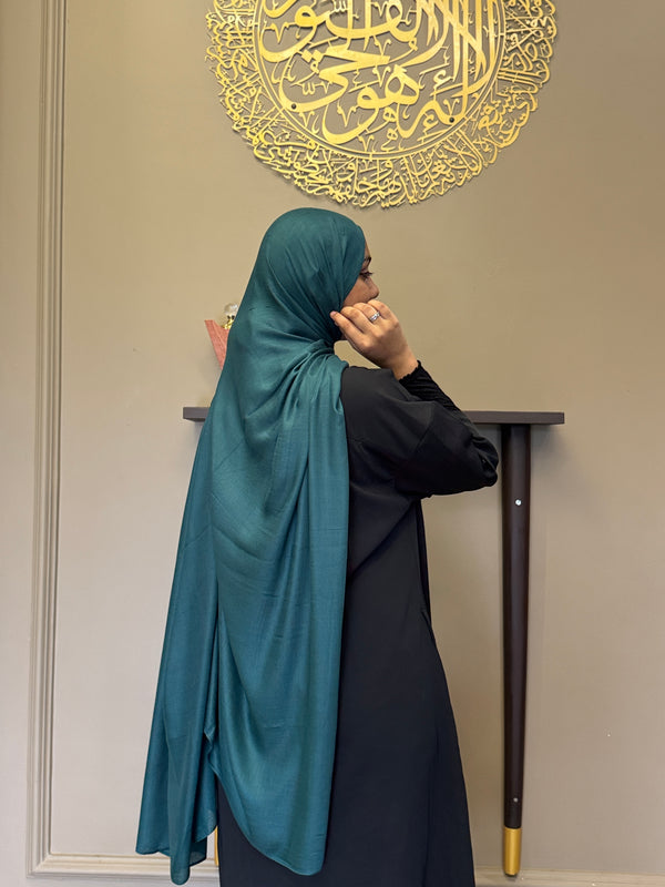 Muted teal signature modal hijab