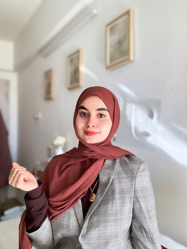Spiced coffee laser georgette hijab