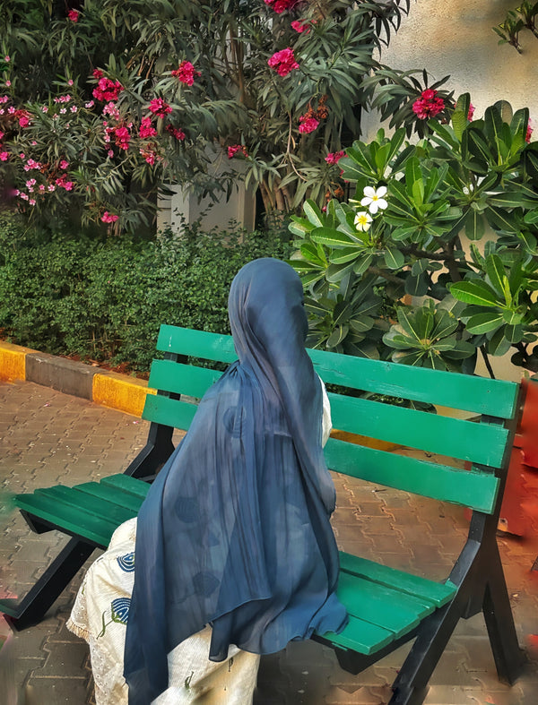 Teal bliss  shimmer organza hijab