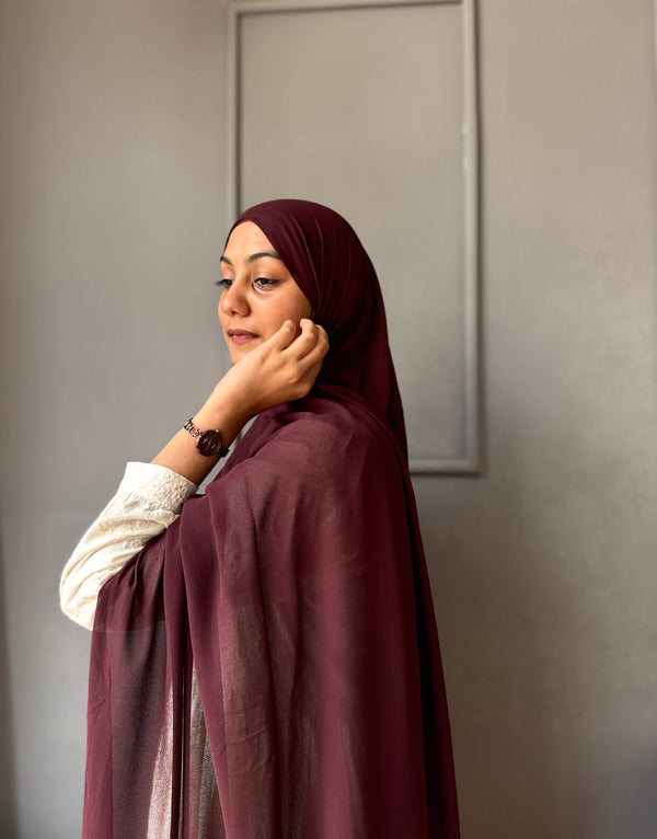 Cocoa wine laser georgette hijab