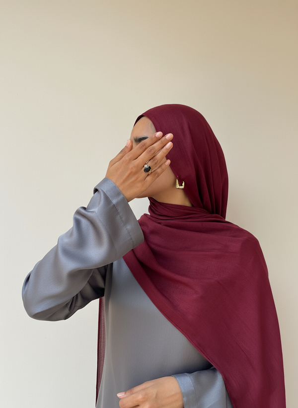 Deep wine  signature modal hijab