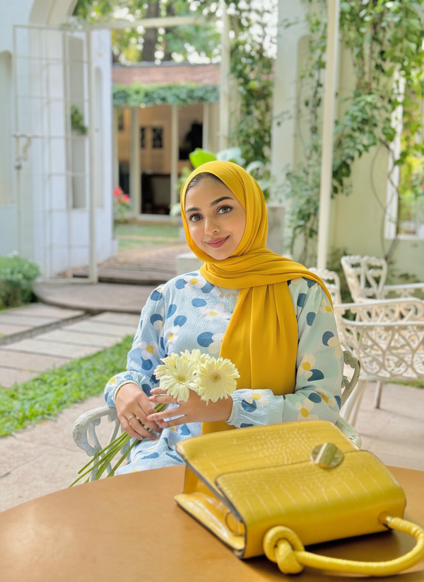 Mellow Yellow Laser Georgette Hijab