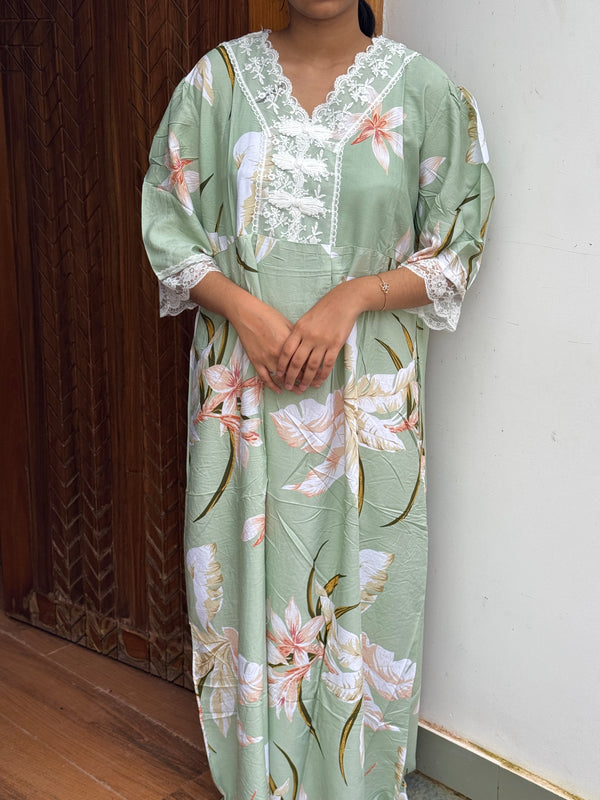 Pista green imported dubai nightie