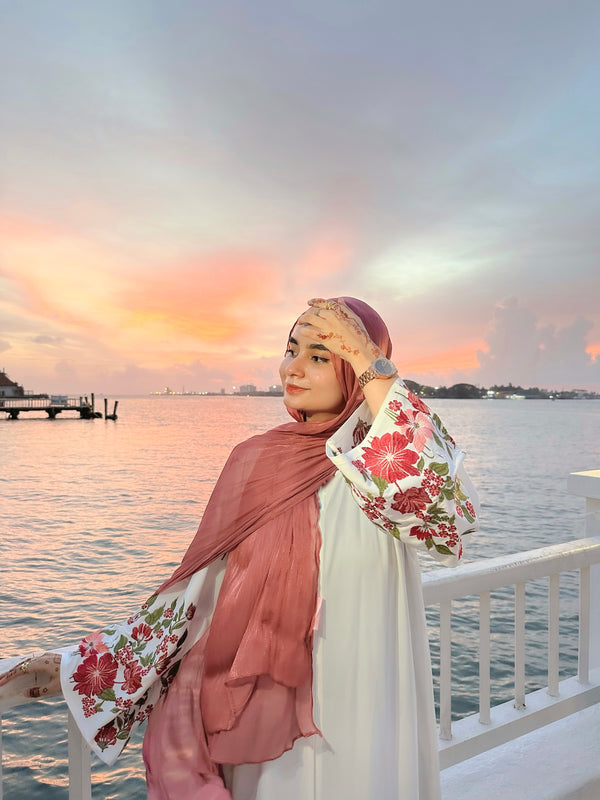 Burnt coral  Organza Shimmer Hijab