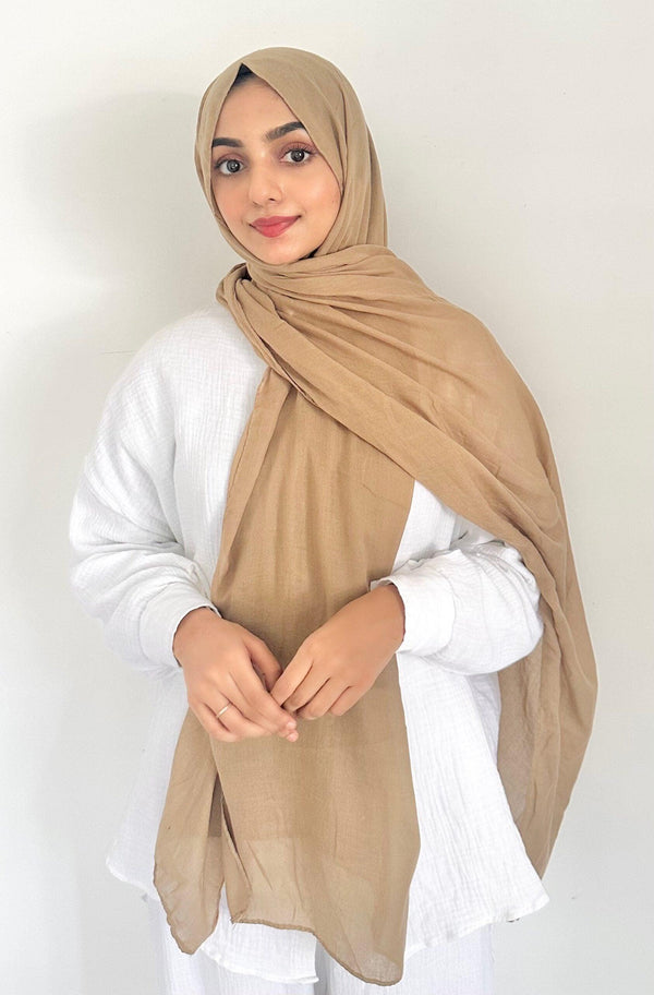 Tan brown Basic cotton hijab