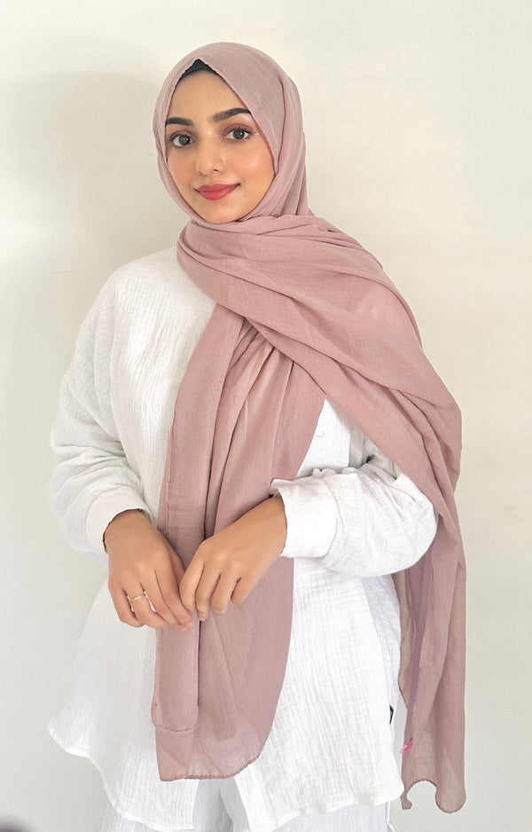 Pink puff Basic cotton hijab