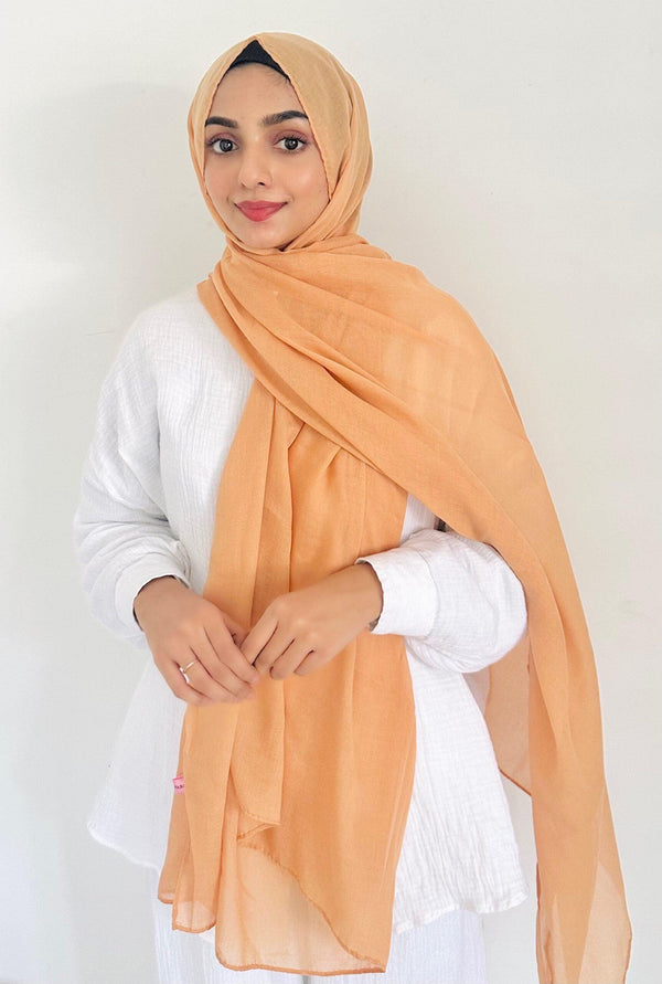 Sunny peach Basic cotton hijab