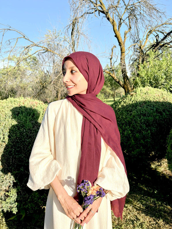 Maroon muse basic cotton hijab