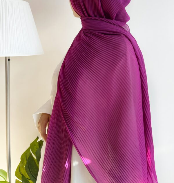 Purple pink chiffon pleated hijab pastel parrot pastelparrot