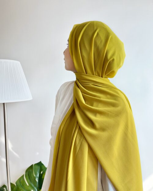 Mellow yellow Laser georgette hijab