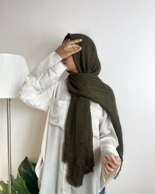 Deep army maxi premium cotton hijab