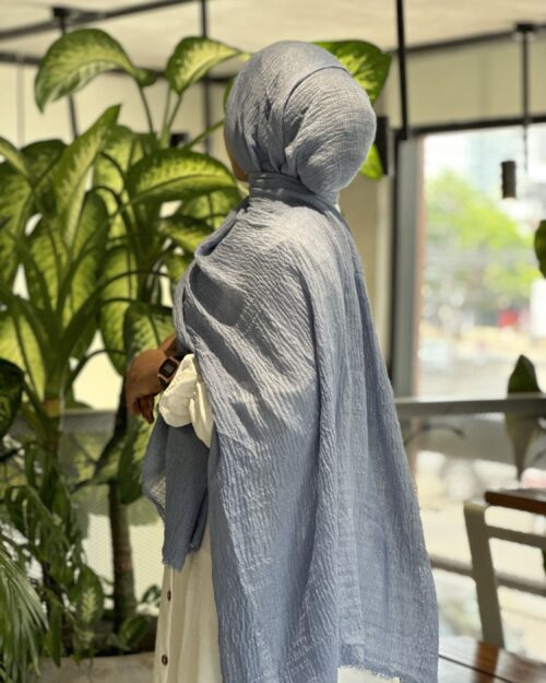 Denim Blue maxi premium cotton hijab