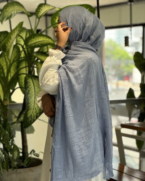Denim Blue maxi premium cotton hijab