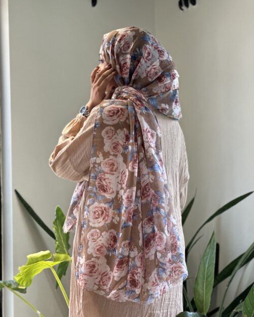 Earthy Blush cotton floral hijab