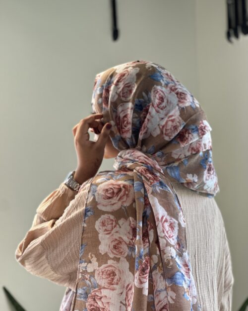 Earthy Blush cotton floral hijab