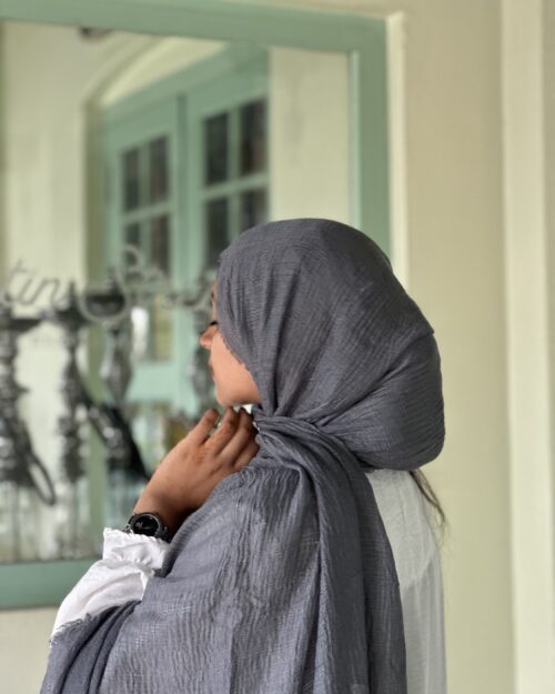Coal Grey maxi premium cotton hijab