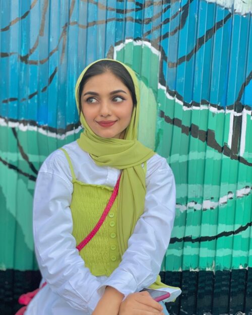 Lime green Laser georgette hijab