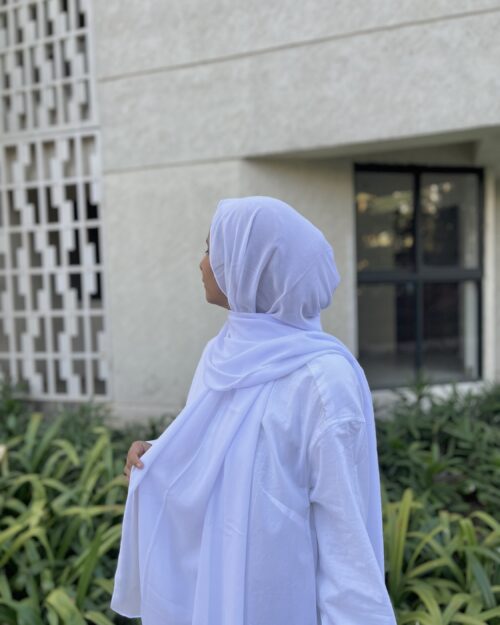 Bright white Laser georgette hijab