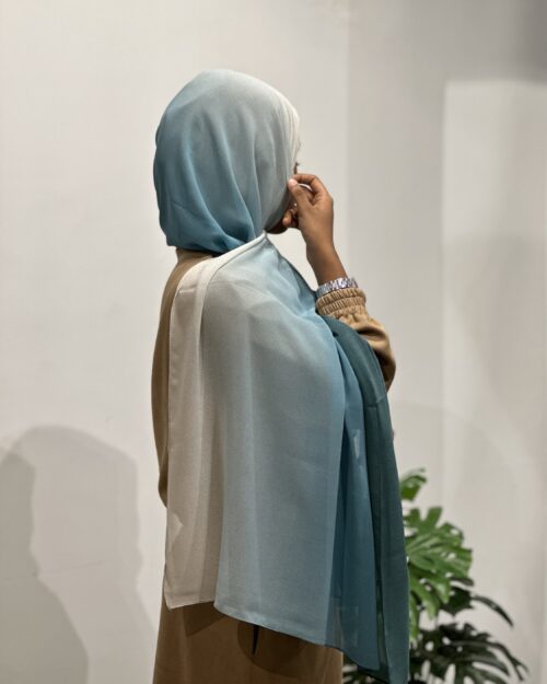 Teal accent Ombre chiffon hijab
