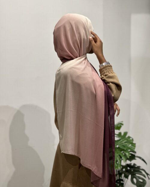 Plum pink Ombre chiffon hijab