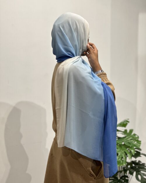 Tulip blue Ombre chiffon hijab