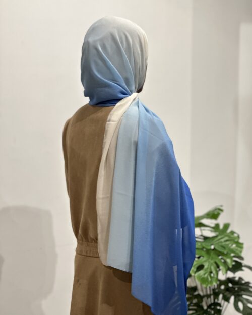 Tulip blue Ombre chiffon hijab
